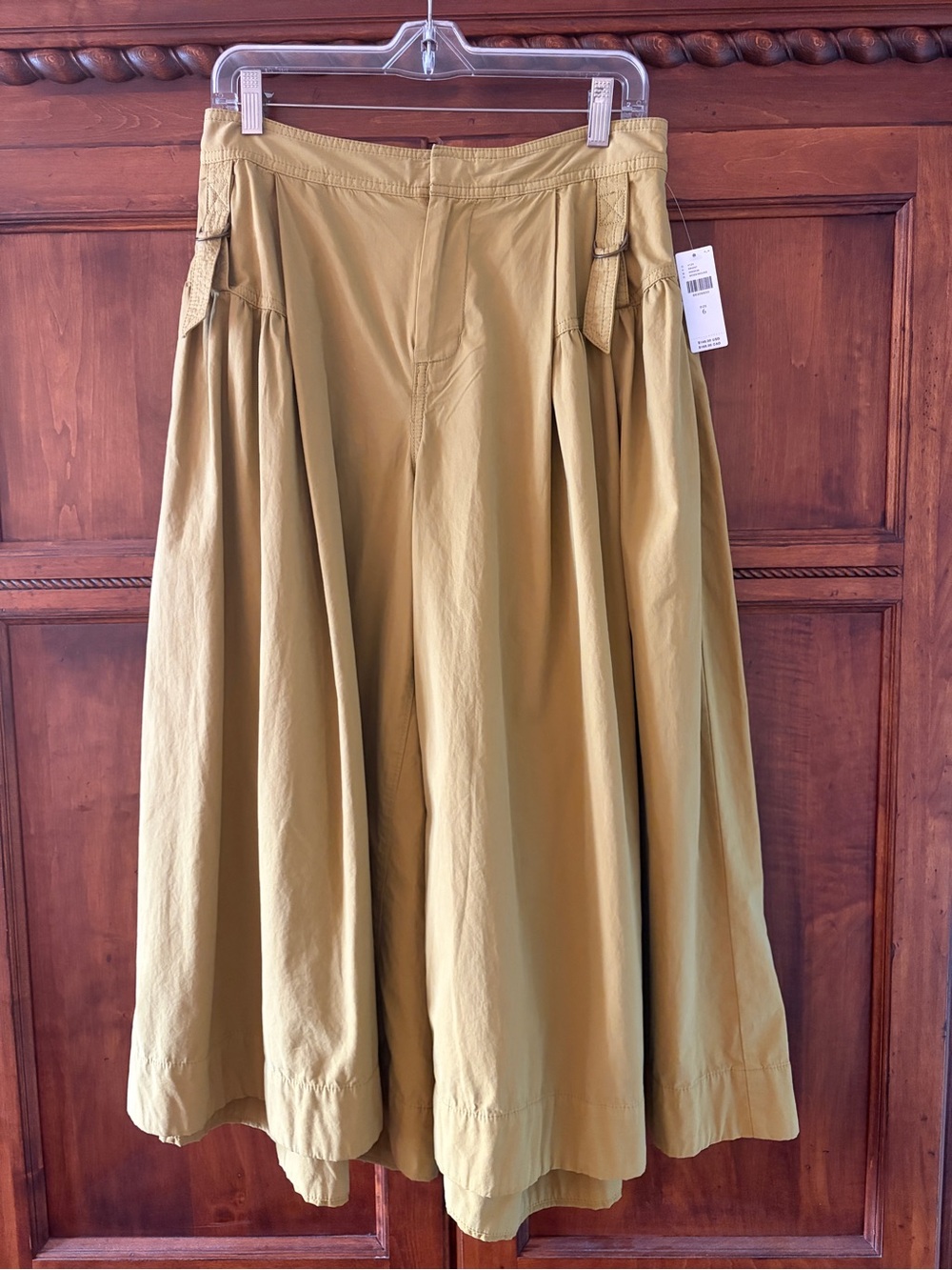 NWT By Anthropologie Women's Olive Green Full Midi Coulottes